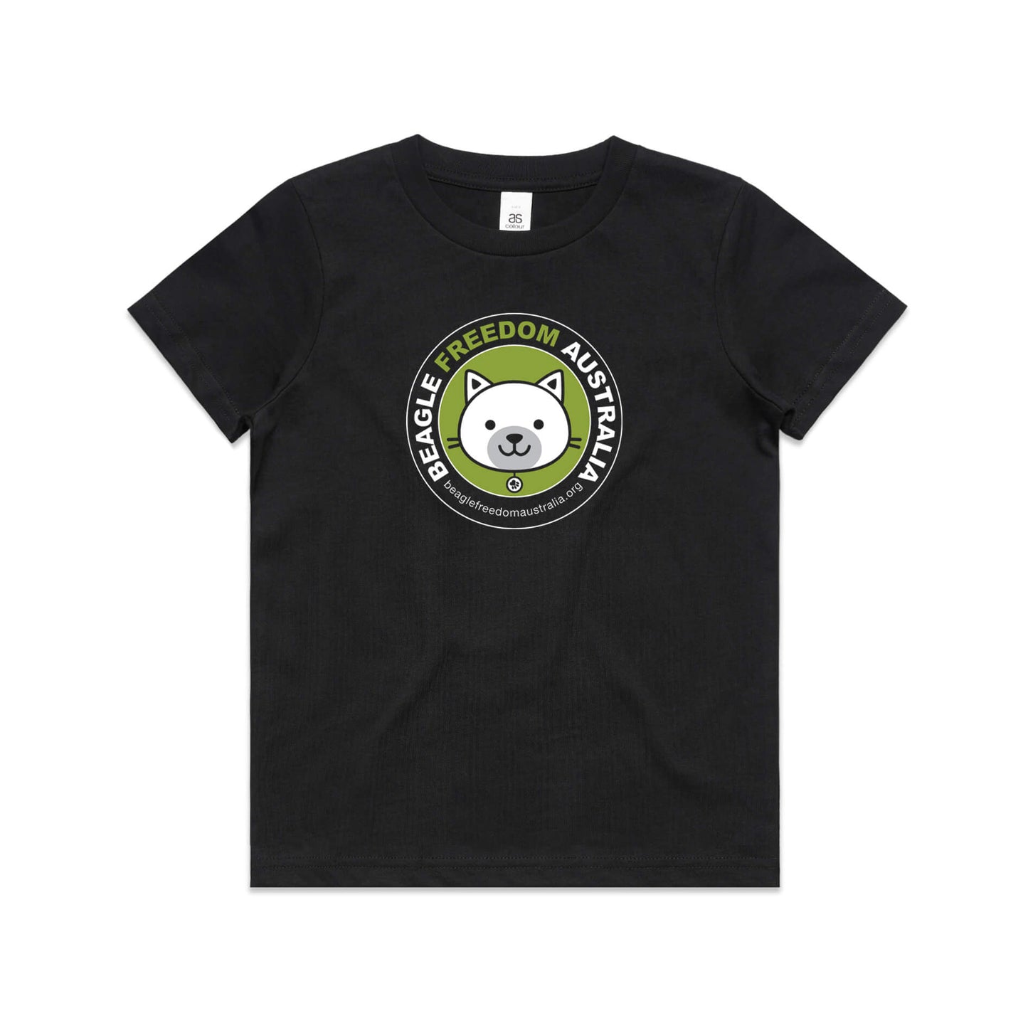 Beagle Freedom Cat Kids Tee - Black