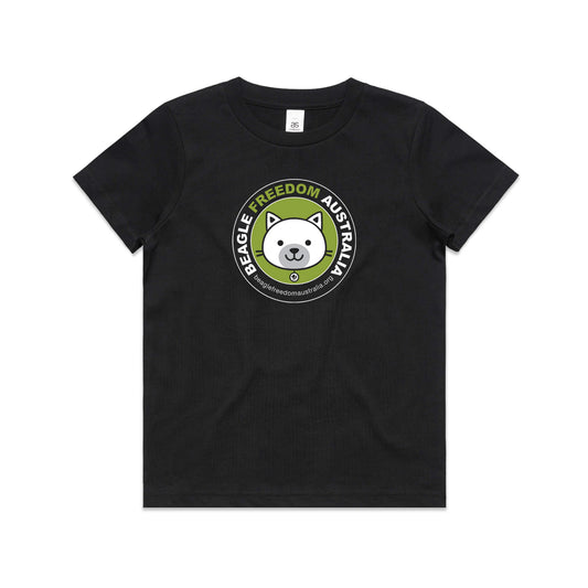 Beagle Freedom Cat Kids Tee - Black
