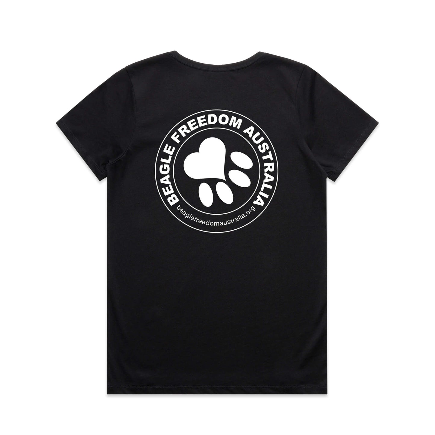 Beagle Freedom Aus Ladies Tee - Black