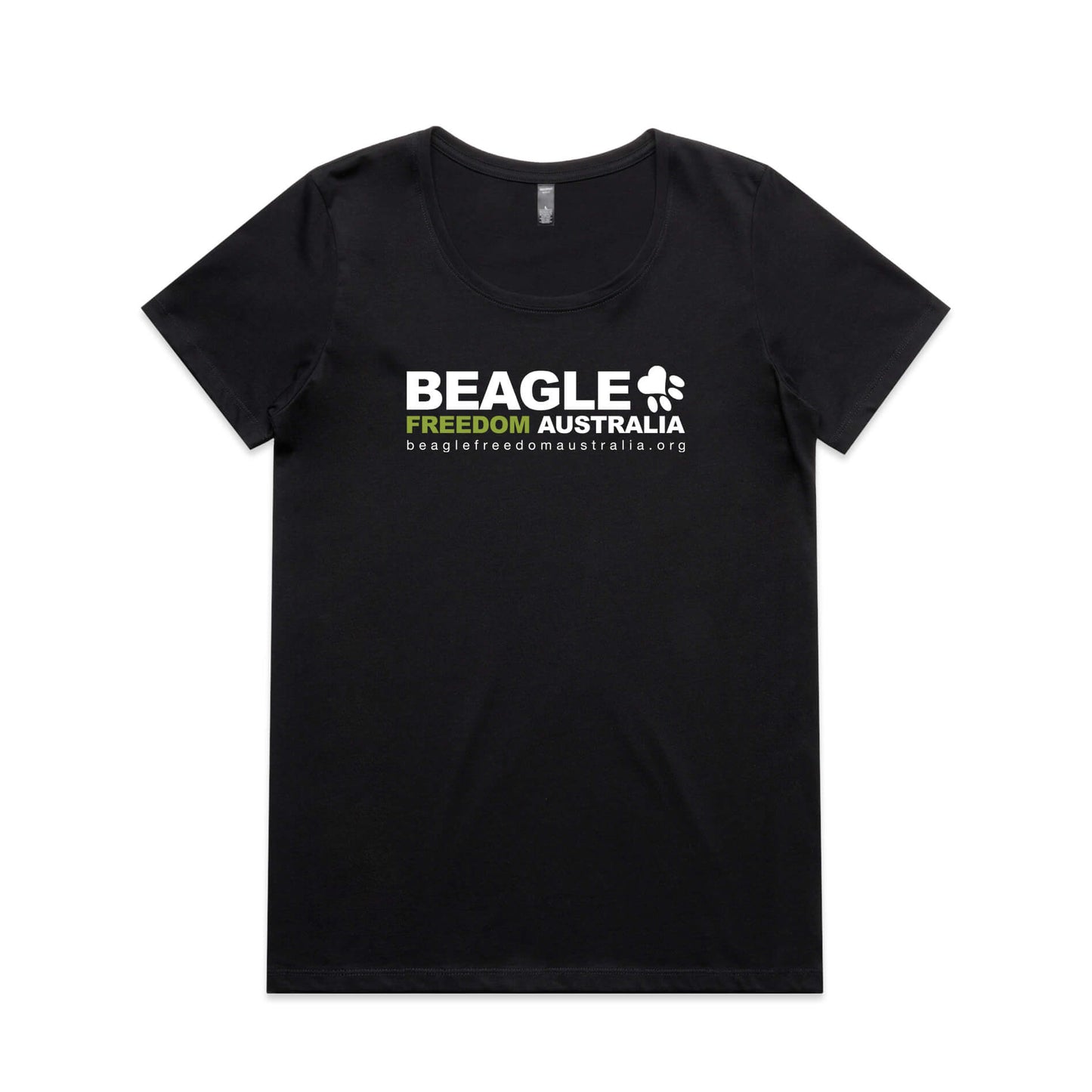 Beagle Freedom Aus Ladies Tee - Black
