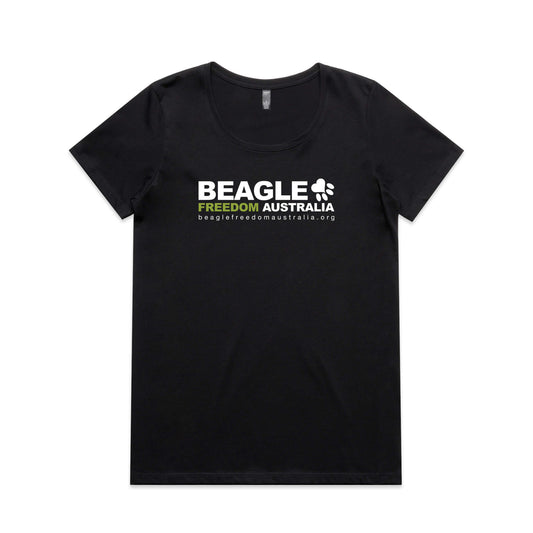 Beagle Freedom Aus Ladies Tee - Black