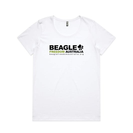 Beagle Freedom Aus Ladies Tee - White