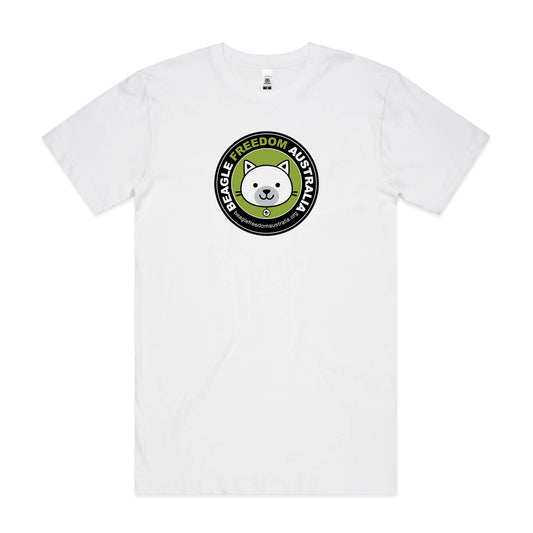 Beagle Freedom Cat Mens Tee - White