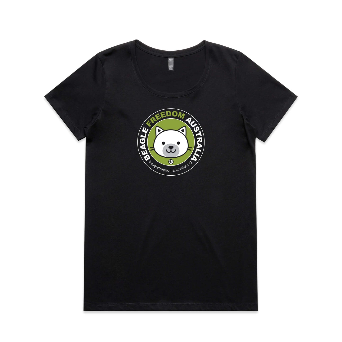 Beagle Freedom Cat Ladies Tee - Black