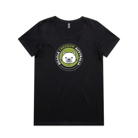 Beagle Freedom Cat Ladies Tee - Black