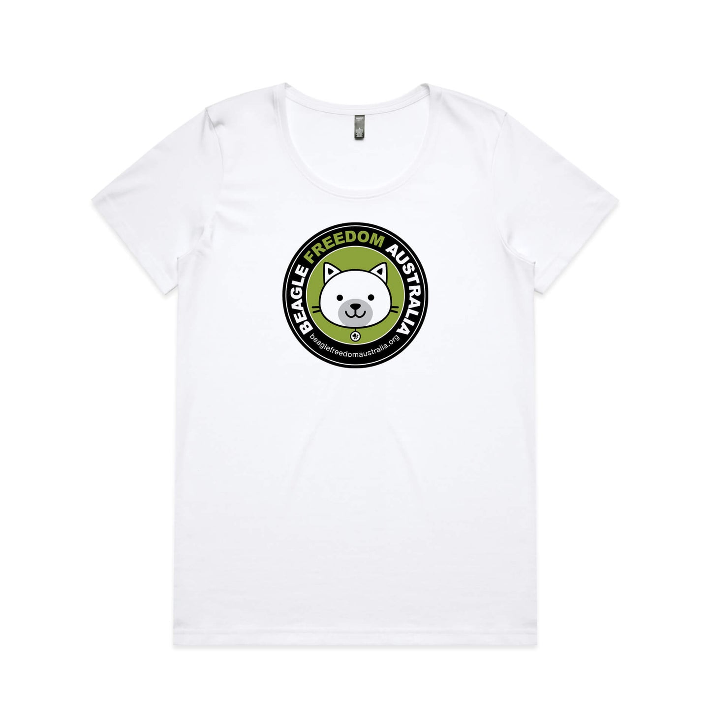 Beagle Freedom Cat Ladies Tee - White