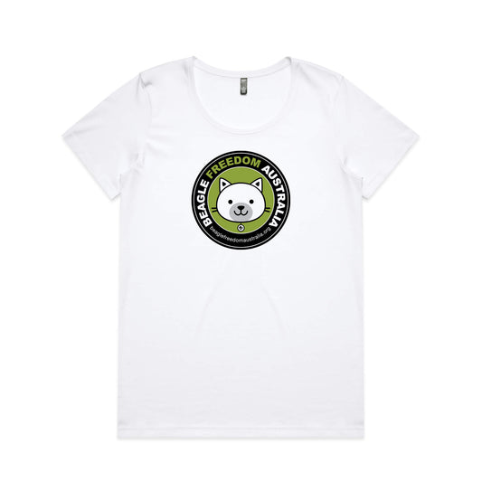 Beagle Freedom Cat Ladies Tee - White
